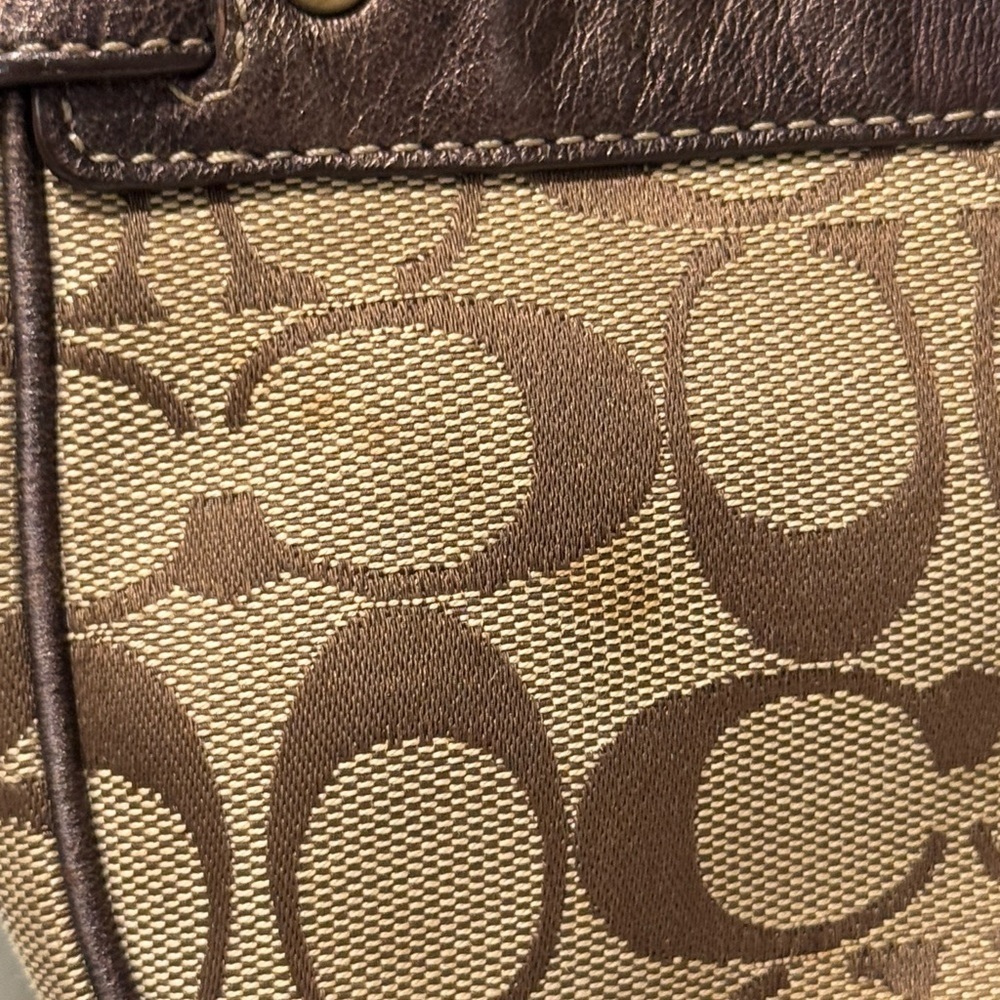Coach Signature Brown and Tan Vintage Y2K Crossbody Bag - Picture 7 of 11